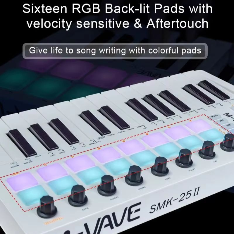 Midi Controller Pad - M-Vave Smk-25 Миди-контроллер с 25 клавишами,