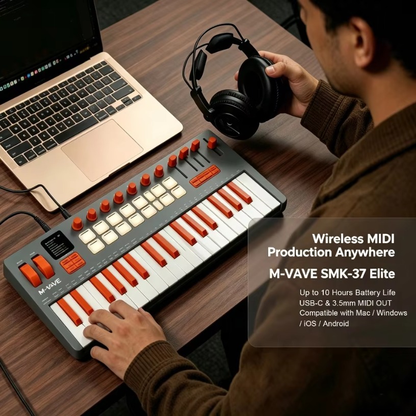 M-VAVE SMK-37 Elite – беспрово – обзор и цена Midi Controller Pad
